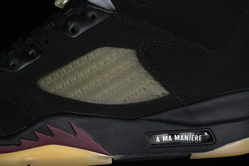 All categories Air Jordan Jordan series basketball shoes Air Jordan 5 A Ma Maniér x Air Jordan 5 Low AJ5 Joe 5 joint model suede black FD1330-001
